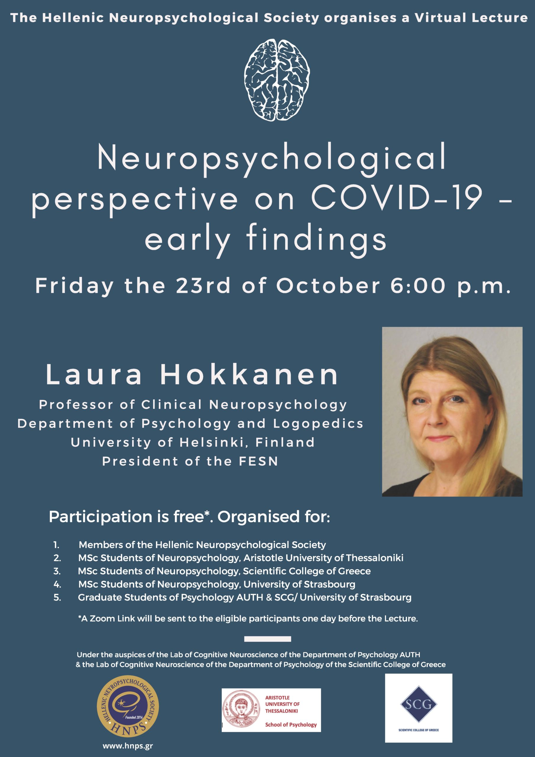 Lecture: Neuropsychological perspective on COVID-19 - early findings